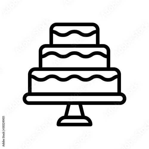bakery shop icons related bakery cake in layers with plate vectors in lineal style,