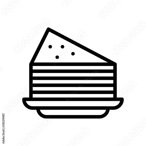 bakery shop icons related bakery cake in layers with plate vectors in lineal style,
