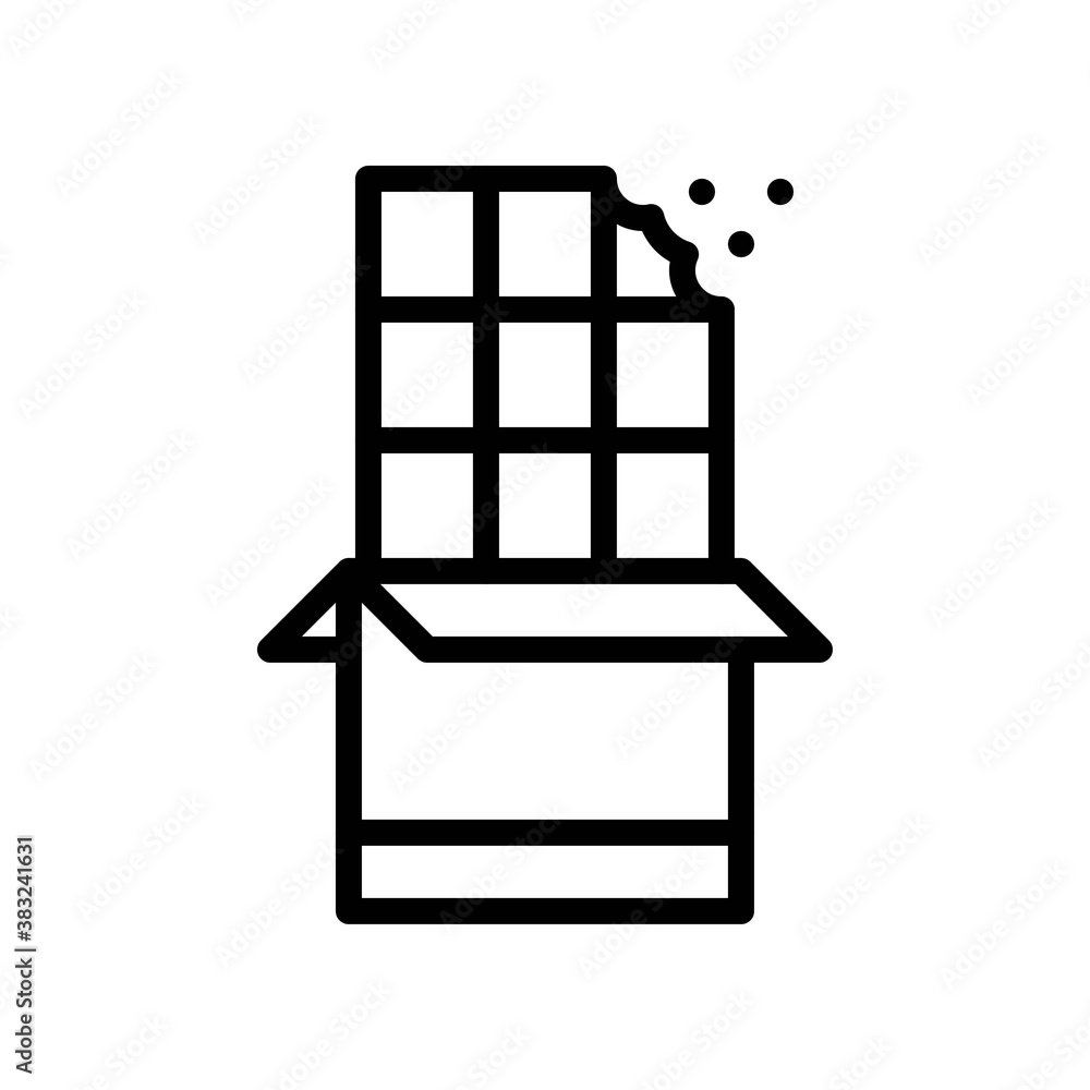 bakery shop icons related chocolate with pack vectors in lineal style,