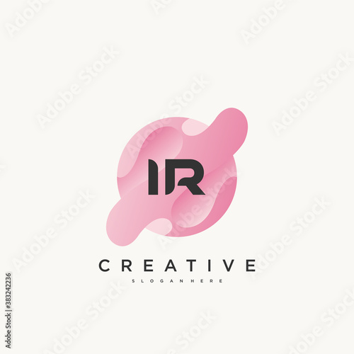 IR Initial Letter Colorful logo icon design template elements Vector