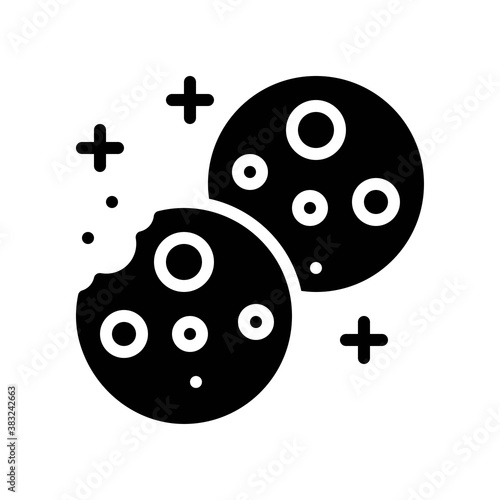 bakery shop icons related baked cockies or biscuits vectors in solid design,