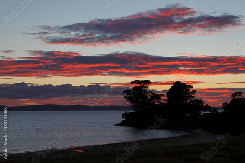 Dramatic Sunset over Swansea Bay in Tasmania - Australia