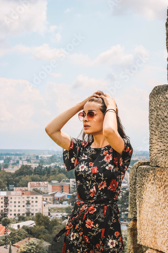 woman looking at the city