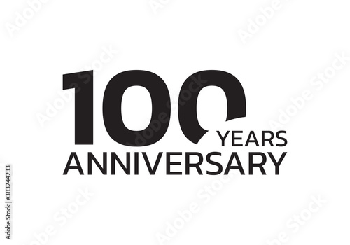 100th anniversary logo. 100 years celebrating icon or badge. Vector illustration.
