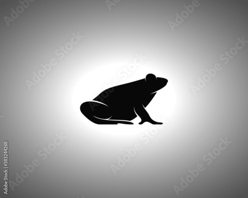 Frog Silhouette on White Background. Isolated Vector Animal Template for Logo Company, Icon, Symbol etc photo