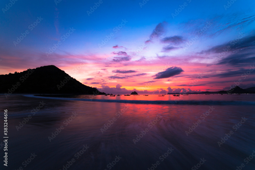 Sunset at Selong Belanak Beach, Lombok, Indonesia