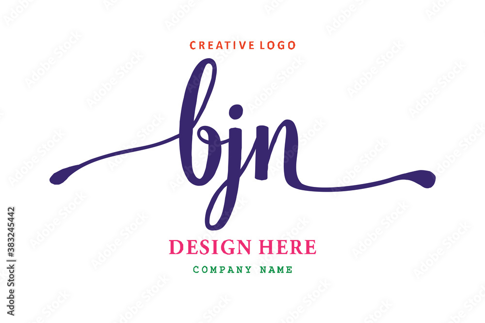 The simple BJN letter composition logo is easy to understand and authoritative The simple BJN letter composition logo is easy to understand and authoritative