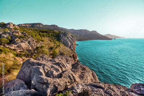Mallorca, Island scenery, Balearic Islands, view to coastline and sea, bay photo