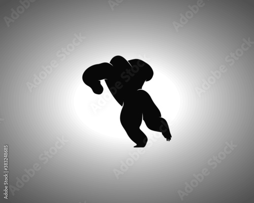 gorilla Silhouette on White Background. Isolated Vector Animal Template for Logo Company, Icon, Symbol etc photo