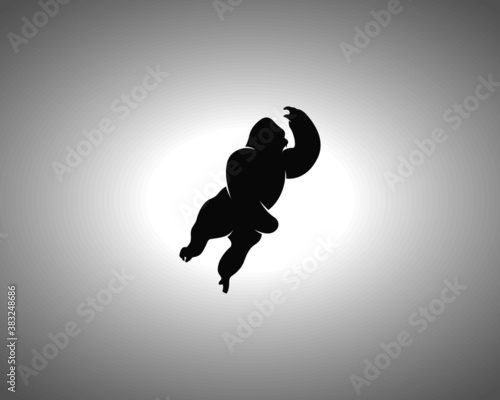 gorilla Silhouette on White Background. Isolated Vector Animal Template for Logo Company, Icon, Symbol etc