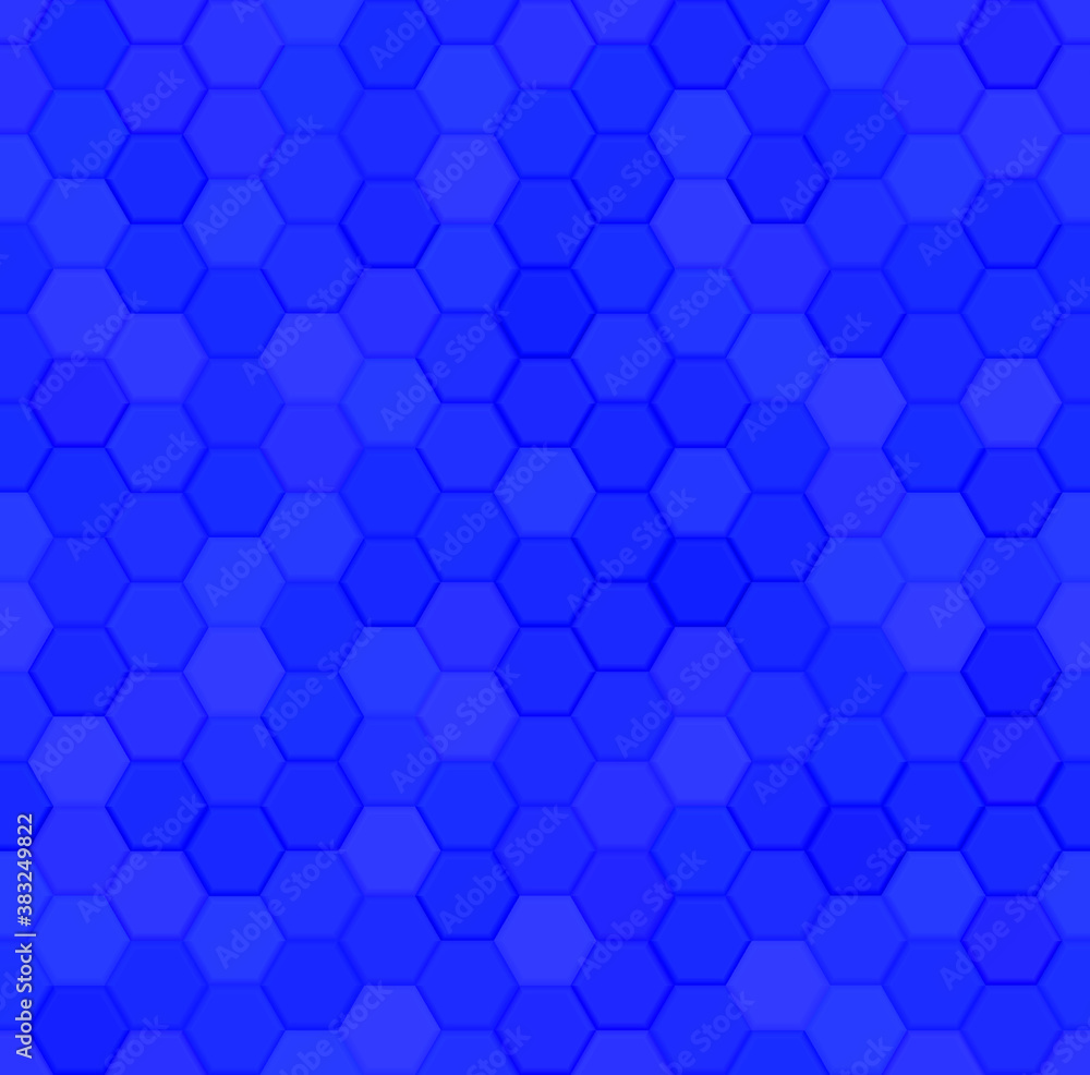 Seamless vector pattern of blue honeycomb mosaic. Blue hexagon tiles background. Print for wrapping, web backgrounds, fabric, decor, surface, packaging, scrapbooking, etc. Seamless vector pattern of blue honeycomb mosaic. Blue hexagon tiles background. Print for wrapping, web backgrounds, fabric, decor, surface, packaging, scrapbooking, etc.