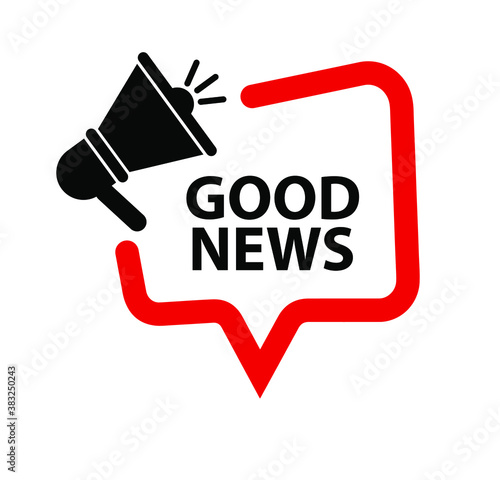 good news megaphone sign on white background