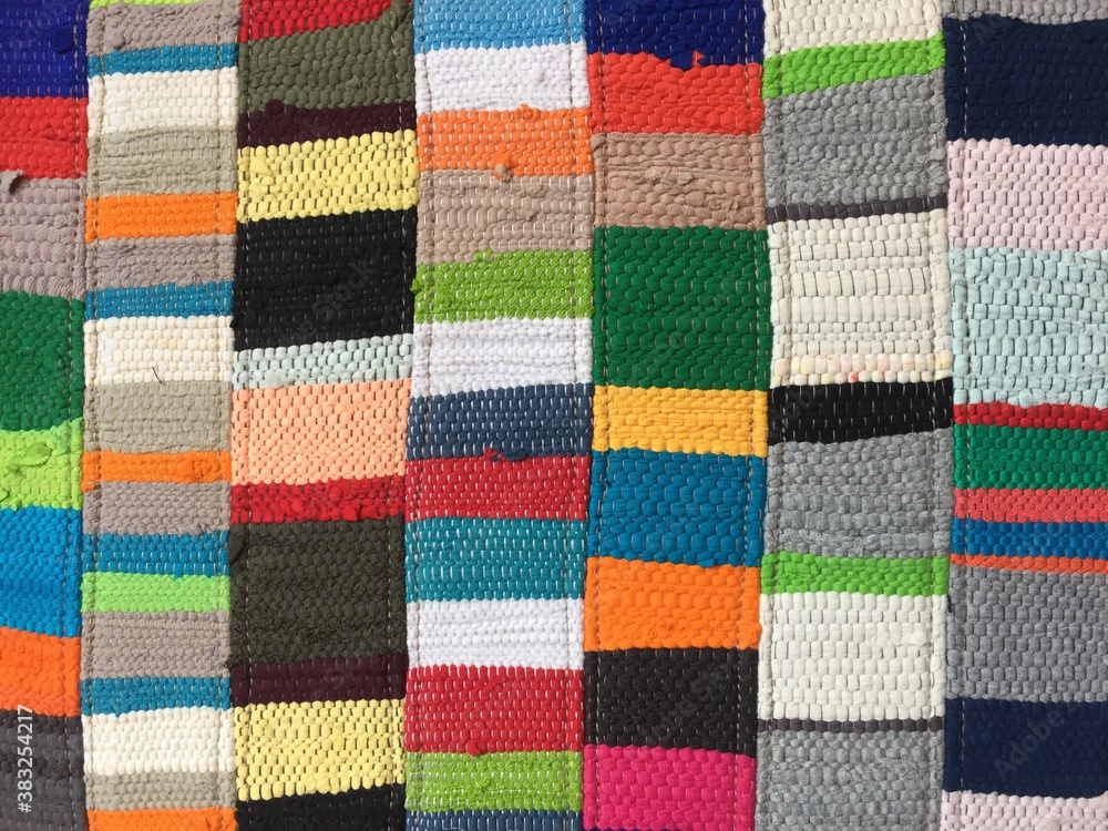 patchwork rug blanket made of woven rag background stripes texture these style of blankets and rugs are made of old textile patchwork rug blanket made of woven rag background stripes texture these style of blankets and rugs are made of old textile