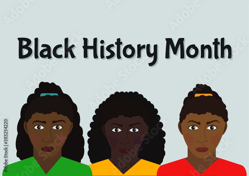Black History Month with characters vector illustration