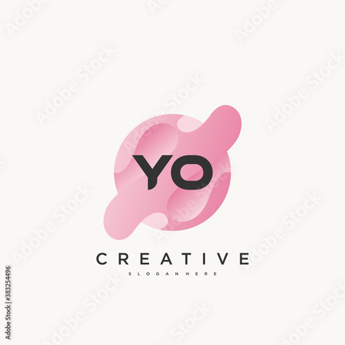 YO Initial Letter Colorful logo icon design template elements Vector