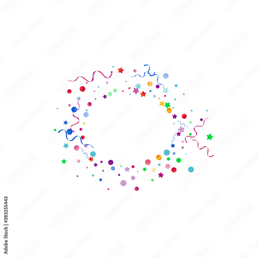 Multi colored Confetti Flying Vector White 