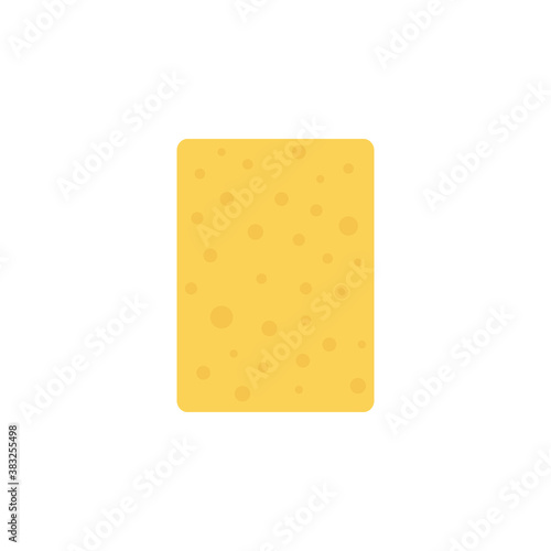 Washing sponge icon. Washcloth yellow symbol in flat style. Vector illustration isolated on white. 