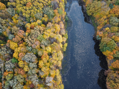 Aerial Landscape - Wild River In Autumn
