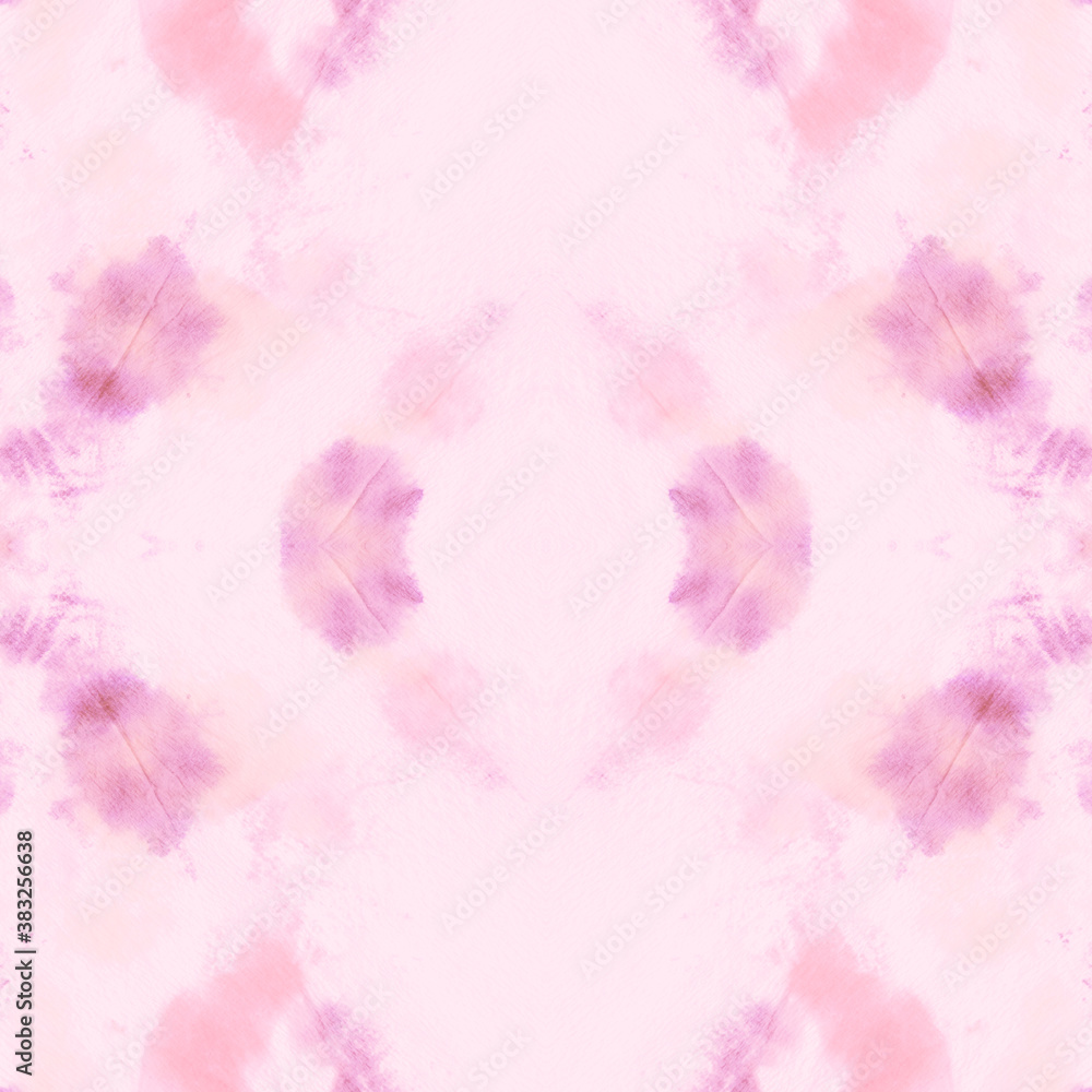 Seamless Pink Tie and Dye Texture. Ethnic 