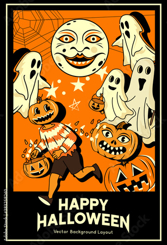Vintage Spooky Halloween Layout Design