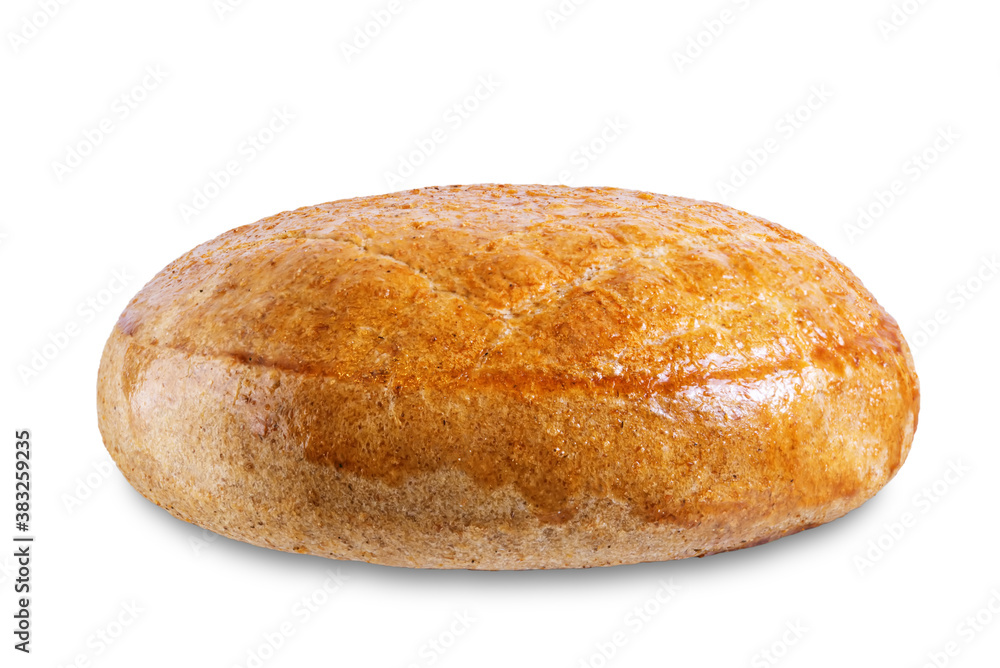 Rye bun on a white isolated background Rye bun on a white isolated background