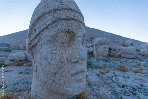 The gigantic statues of gods on mount Nemrut.