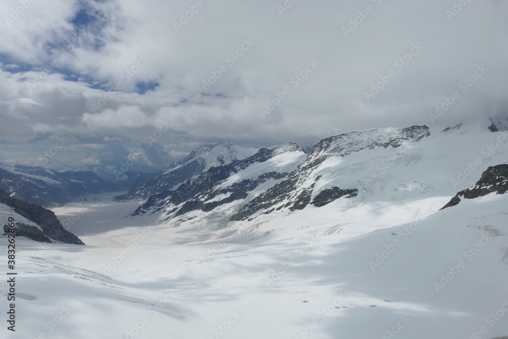 snow covered mountains Jungfraujoch Switzerland