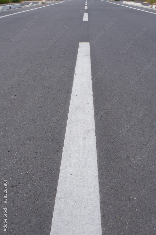 the middle of the road taken from near the ground