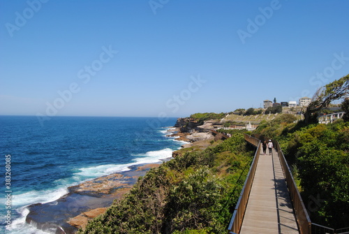 Bondi to Coogee walk on the sunny day in Sydney, Australia