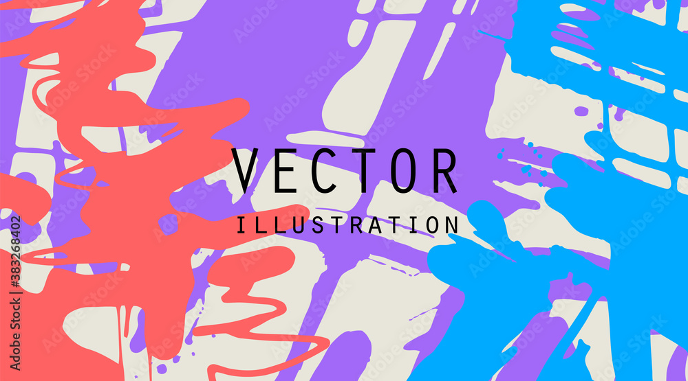 Obraz premium Artistic creative universal cards. Hand Drawn textures.