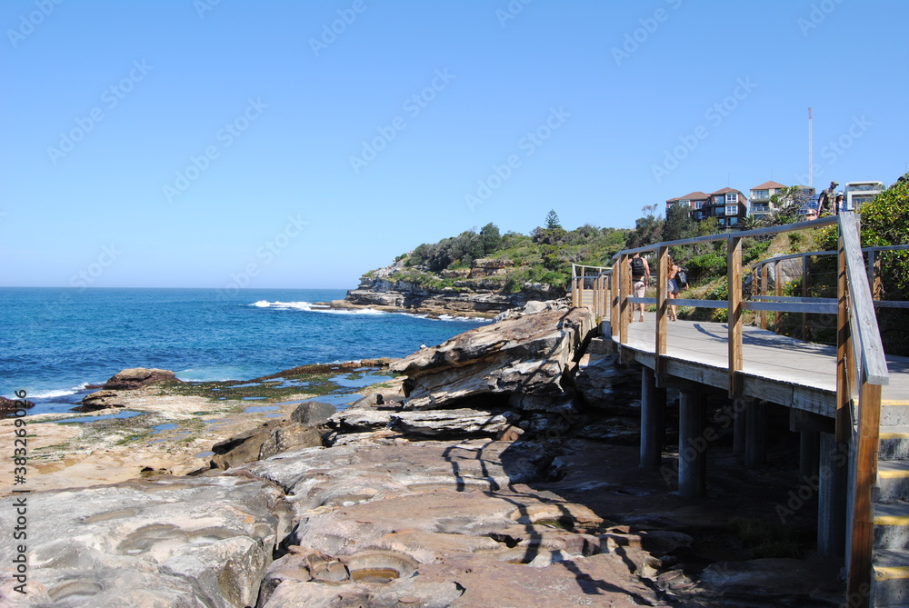 Bondi to Coogee walk on the sunny day in Sydney, Australia