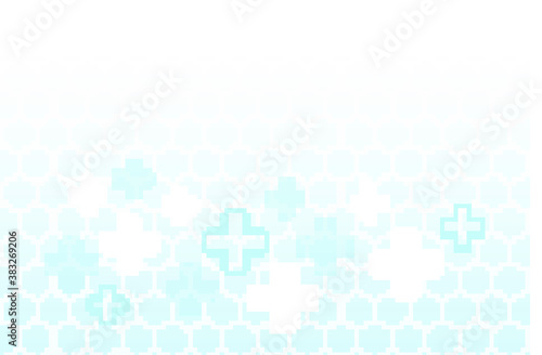 healthy and medical background. Technology and science wallpaper template with hexagonal shape. Soft blue color medical banner. Modern template with space for text.