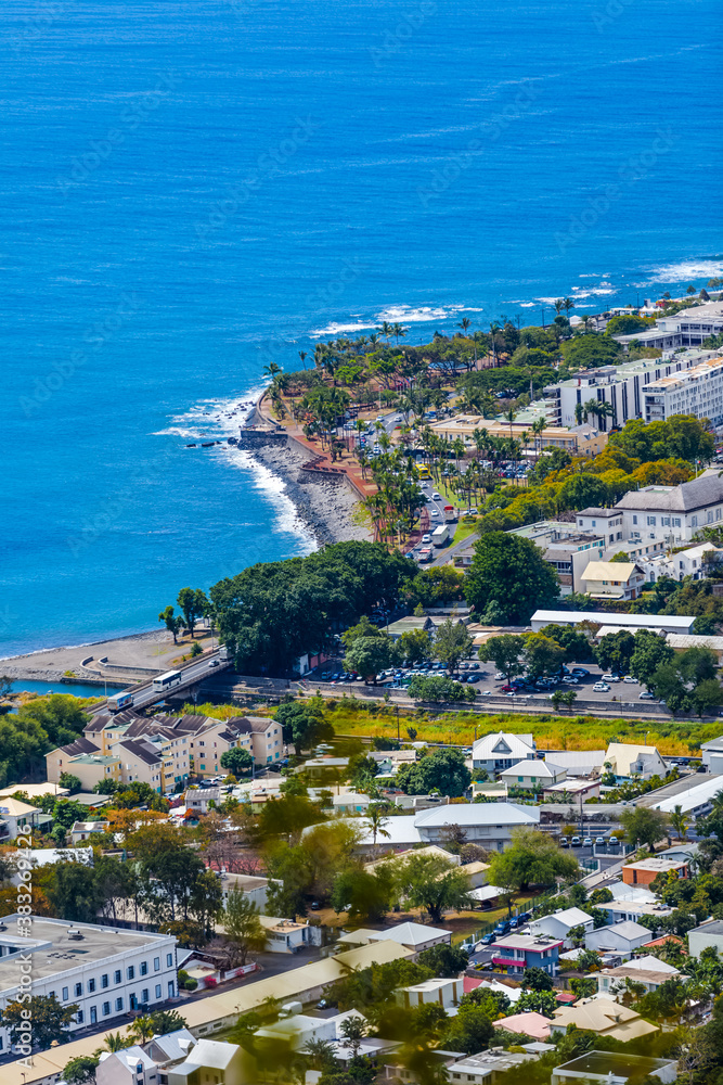vue Aérienne de Saint-Denis, île de la Réunion 
