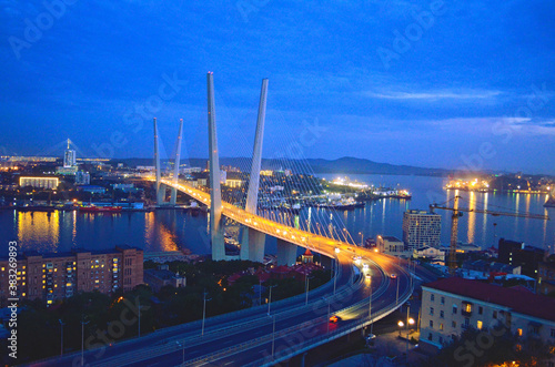 Bridge over the golden horn bay, Vladivostok