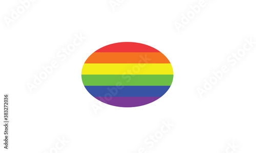 Rainbow flag LGBT pride oval circle vector illustration