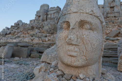 The gigantic statues of gods on mount Nemrut.