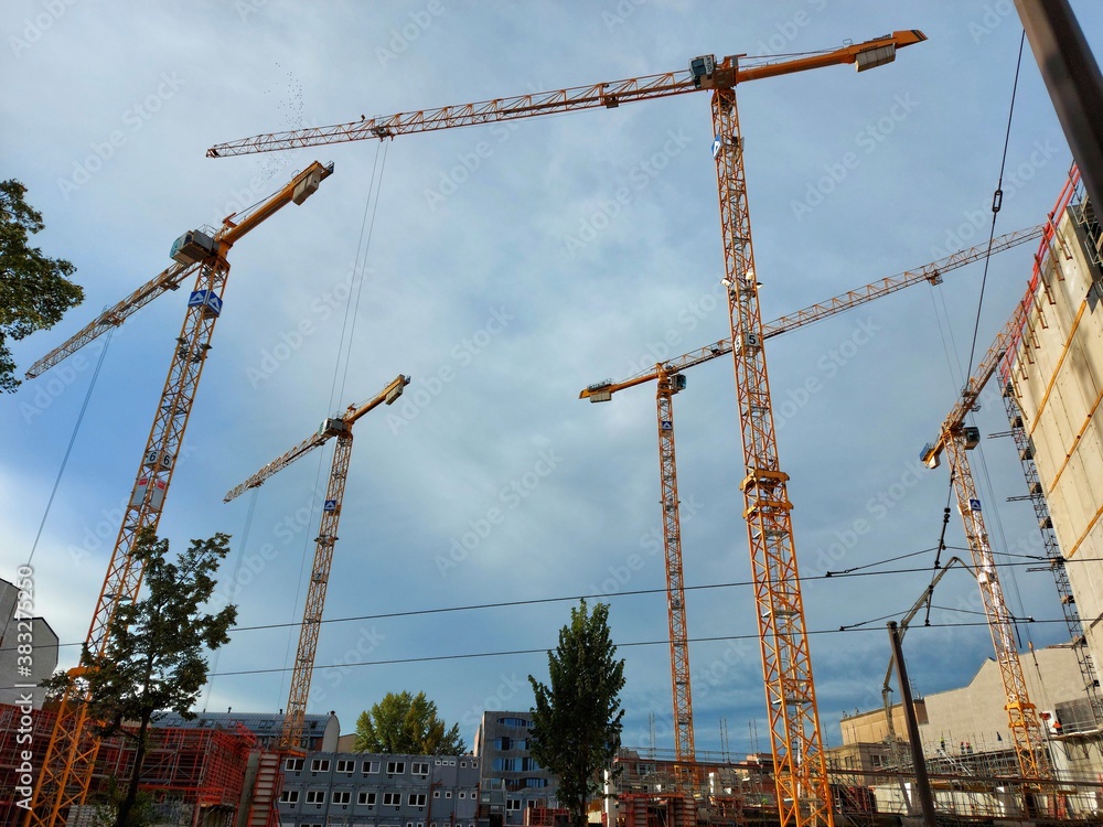 Naklejka premium construction site with crane