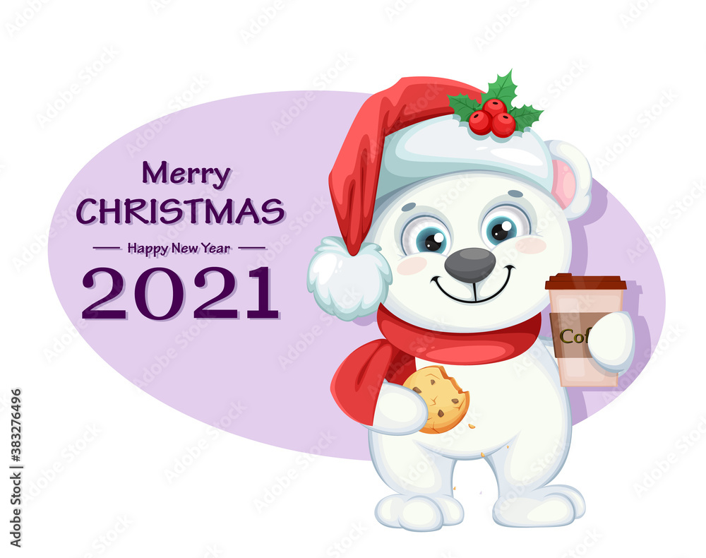 Fototapeta premium Cute polar bear cartoon character