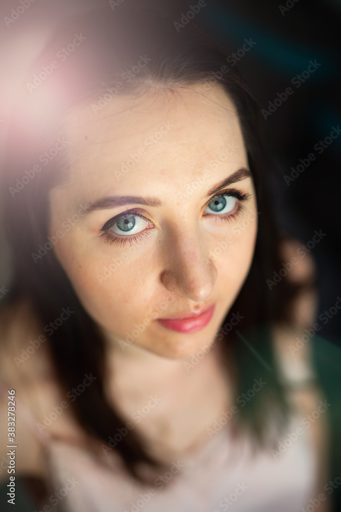 a photo of woman in the forest where the purple heather blooms. copy space a photo of woman in the forest where the purple heather blooms. copy space
