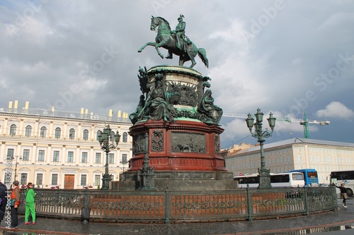 Monument to Emperor Nicholas I on St. Isaac's Square. St. Petersburg.