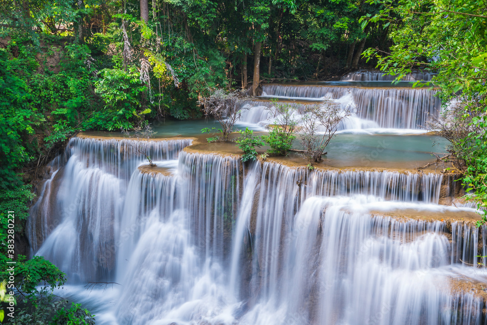 Beauty in nature, Huay Mae Khamin waterfall in tropical forest of national park, Thailand Beauty in nature, Huay Mae Khamin waterfall in tropical forest of national park, Thailand
