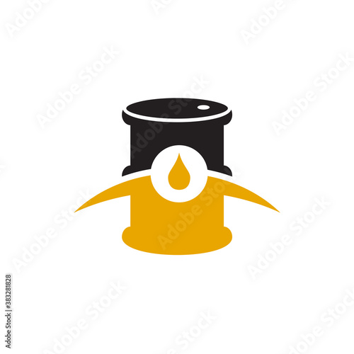 Oil drum sign logo design template