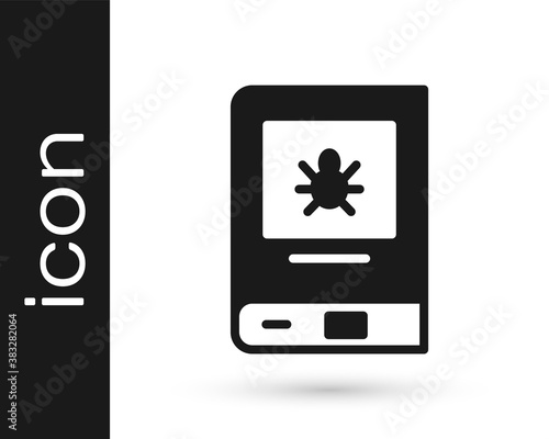 Black Book about insect icon isolated on white background. Vector.