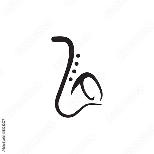 Saxophone sign logo design template