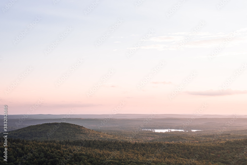 A view of a central Massachusetts sunset from the top of Mount Watatic in Ashburnham.