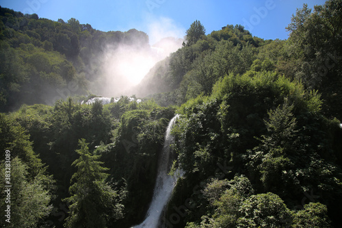 The splendid Marmore waterfalls in Italy