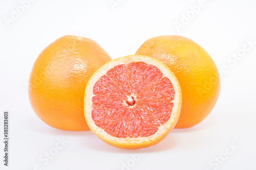 fresh and delicious grapefruit isolated on white background 