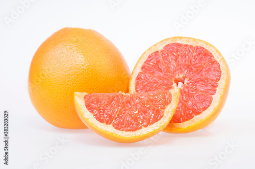 fresh and delicious grapefruit isolated on white background 