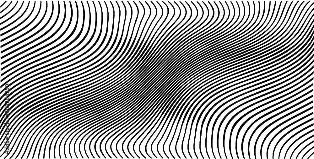 Abstract warped Diagonal Striped Background . Vector curved twisted slanting, waved lines texture
