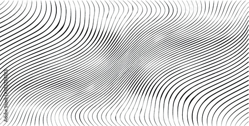 Abstract warped Diagonal Striped Background . Vector curved twisted slanting, waved lines texture 